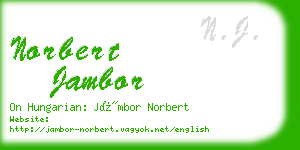 norbert jambor business card